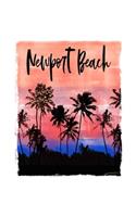 Newport Beach: California Christmas Notebook With Lined Wide Ruled Paper For Taking Notes. Stylish Tropical Travel Journal Diary 5 x 8 Inch Soft Cover. For Home, W