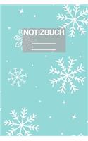 Notizbuch A5 Muster Winter Weinachten Schnee Schneeflocken Eis