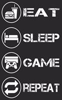 Eat Sleep Game Repeat - Gaming Notebook: 6x9 Graph Paper 120 pages - Journal Notebook Planner Organizer To Do List Diary - Online Game Gamer eSport Video-Game Geek Nerd - Fun funny notebook