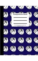 Composition Book 100 Sheet/200 Pages 8.5 X 11 In.Wide Ruled Baseball Gloves Navy: - Baseball Writing Notebook - Wide Ruled Lined Book - Soft Cover - Writing Notebook