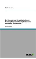 Die Finanzierung der obligatorischen Krankenpflegeversicherung der Schweiz
