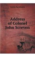 Address of Colonel John Screven