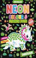 Dinosaur Neon Colour and Sticker Dots Book Over 500 Stickers
