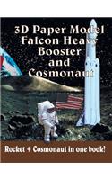 3D Paper Model Falcon Heavy Booster and Cosmonaut
