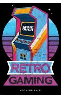 Wochenplaner retro Gaming, Retro Gamer Automat im washed worn look, 70er 80er 90er Jahre