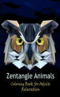 Zentangle animals coloring book for adults relaxation