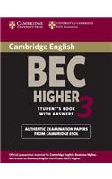 Cambridge Bec Higher 3 Student's Book with Answers