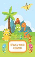 Dinosaur Draw And Write Journal For Kids Grades K-2: Primary Composition 120 Pages: Blank Dotted Midline Handwriting Story Paper