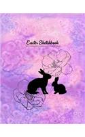 Easter Sketchbook: Children's Sketchbook & Sticker Book Young Artists Large Notebook