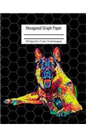Hexagonal Graph Paper: Organic Chemistry & Biochemistry Notebook, Vibrant German Shepherd Dog Cover, 160 Pages (8.5 x 11 inch, 1/4 inch hexagons)