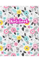 Notebook: Cute Blank Lined Journal Large 8.5 x 11 Matte Cover Design with Ruled White Paper Interior (Perfect for School Notes, Girls and Boys Diary, Kids Wri