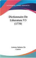 Dictionnaire de Litterature V3 (1770)