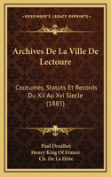 Archives De La Ville De Lectoure