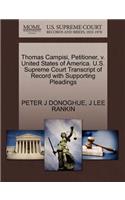 Thomas Campisi, Petitioner, V. United States of America. U.S. Supreme Court Transcript of Record with Supporting Pleadings