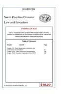 North Carolina Criminal Law and Procedure-Pamphlet 80