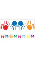 Colorful Handprints Straight Borders