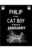 PHILIP a cute cat boy is born in January
