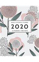 2020 Planner Weekly and Monthly - 12 Months, Free Note and Vision Board Jan 1, 2020 to Dec 31
