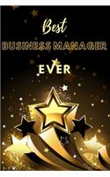 Best Business Manager Ever: Lined Journal (Black and Gold Stars Design)