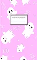 Composition Notebook: 8.5"x11" Large College Ruled Line Paper, Lined Notebook - Cute Trick or Treat Notebook, Cute Ghost, Hug, Boo - Halloween Journal, Halloween Best Gif