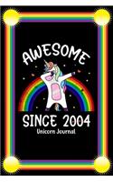 Awesome Since 2004 Unicorn Journal