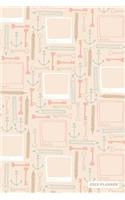2019 Planner: Daily Weekly & Monthly Organizer Pink Frame Keys & Anchor Pattern Cover
