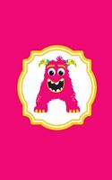 Monster Monogram Journal - Letter a: Playful Red Monster in Shape of a Letter a on Multi Color Background
