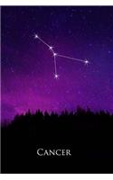 Cancer Constellation Night Sky Astrology Symbol Zodiac Horoscope Journal: (Notebook, Diary, Blank Book)