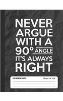 Never Argue with a 90 Angle It's Always Right 5x5 Graph Paper