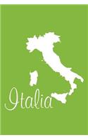 Italia - Lime Green Lined Notebook with Margins (Italy)