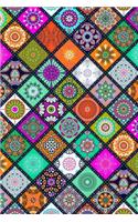 Bullet Journal Notebook Colorful Mandala Pattern 2: 112 Page Numbered Graph Style Grid Bullet Journal with Index Pages and Key Pages in Portable 6 X 9 Size.