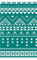 Aztec Design Notebook: Blue Green: Notebook 6 X 9: Notebook 250 Pages