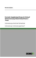 Formale Angebotsprüfung im Einkauf (Unterweisung Industriekaufmann / -frau)