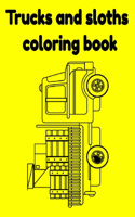 Trucks and sloths coloring book