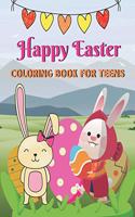 Happy Easter Coloring Book For Teens