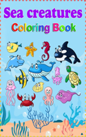 Sea Creatures Coloring Book, kids, gift for him, gift for her, toddlers, birthday, Christmas