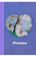 Phoebe: Personalized Notebook Illustration Fox with Heart Softcover 120 Pages Blank Notebook Diary Scrapbook Journal Gift Idea