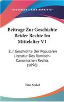 Beitrage Zur Geschichte Beider Rechte Im Mittelalter V1
