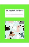 Composition notebook: Ruled (8.5 x 11 in), 110 Pages: Diary Book For Girl, Journal Notebook For Kids, Writing Journal Lined, Cute Pets green (8.5 x 11 in), 110 Pages(47 Cute Composition Green)