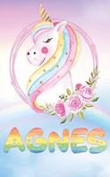 Agnes: Agnes's Unicorn Personal Custom Named Diary Planner Perpetual Calander Notebook Journal 6x9 Personalized Customized Gift For Someone Who's Surname i