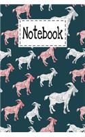 Notebook: Cute Goats Gifts Cartoon themed Lined Notebook Paperback For Girls Boys Kids Teens For Taking notes & Ideas - Perfect as Gifts For Goats Farmers & G