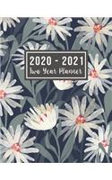 2020-2021 Two Year Planner: 2 year monthly calendar 2020-2021 - Flower Watercolor Cover - 2 Year Calendar 2020-2021 Monthly - 24 Months Agenda Planner with Holiday - Personal A