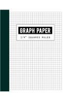 Graph Paper 1/4" Squares: Black Lines Law Ruled Letter, Writing Paper Notebook, Letter-sized lined paper is college ruled and oriented, Black lines is law ruled, Pine Cover, 