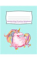 Handwriting Practice Notebook: 100 pages of handwriting practice for back to school Cute unicorn design