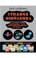 Pre K Worksheets (Strange Dinosaurs - Cut and Paste)