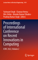 Proceedings of International Conference on Recent Innovations in Computing