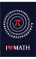 I Love Math: Quad Ruled 5x5, Grid Paper for Math & Science Students (6x9) Composition Notebook