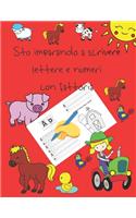 Sto imparando a scrivere lettere e numeri con fattoria