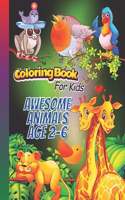 coloring books for kids awesome animals age 2-6