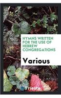 Hymns Written for the Use of Hebrew Congregations